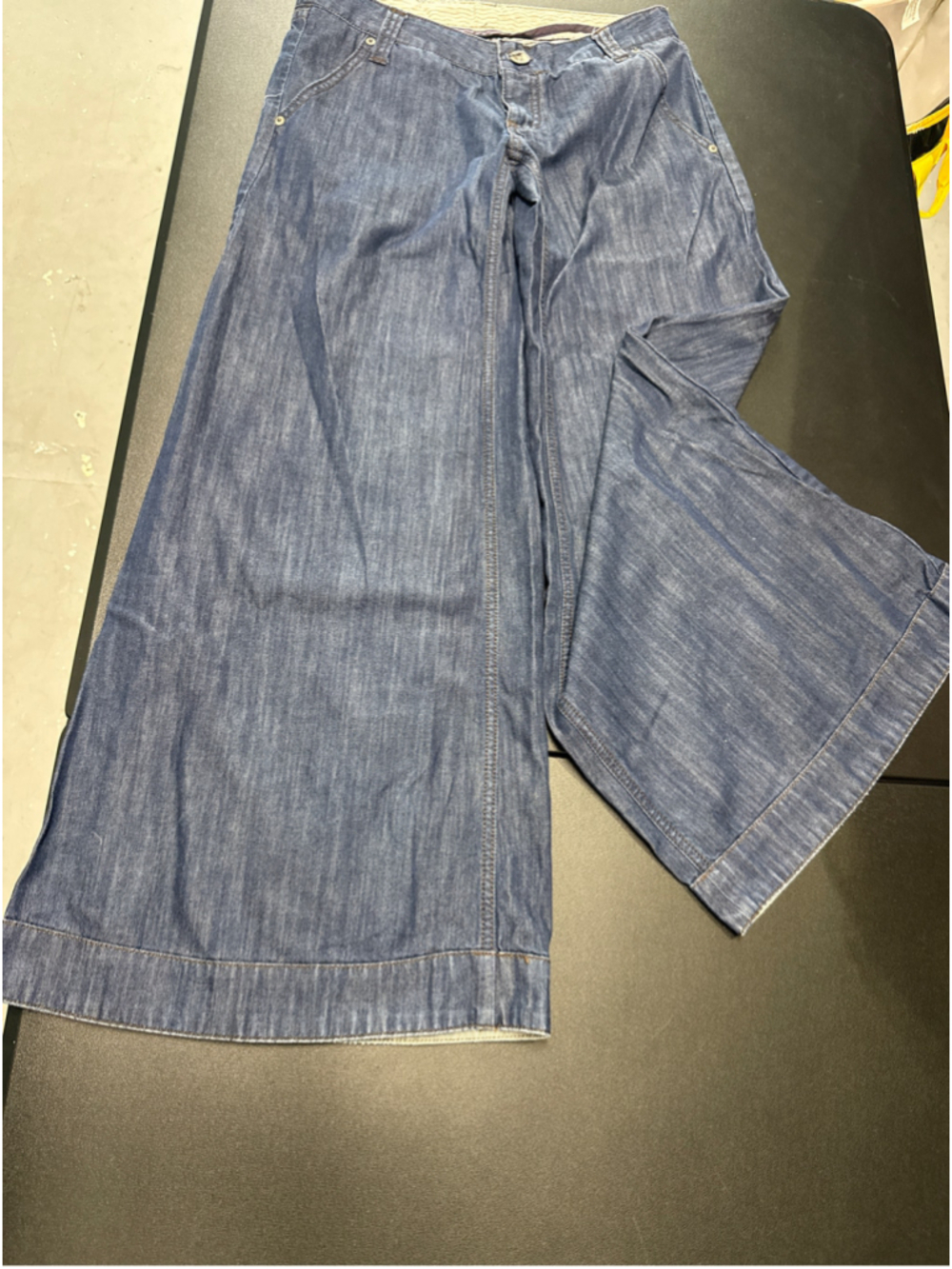 LTB Jeans Women 27x32 Low Rise Wide Leg Cuffed Denim Jeans Blue